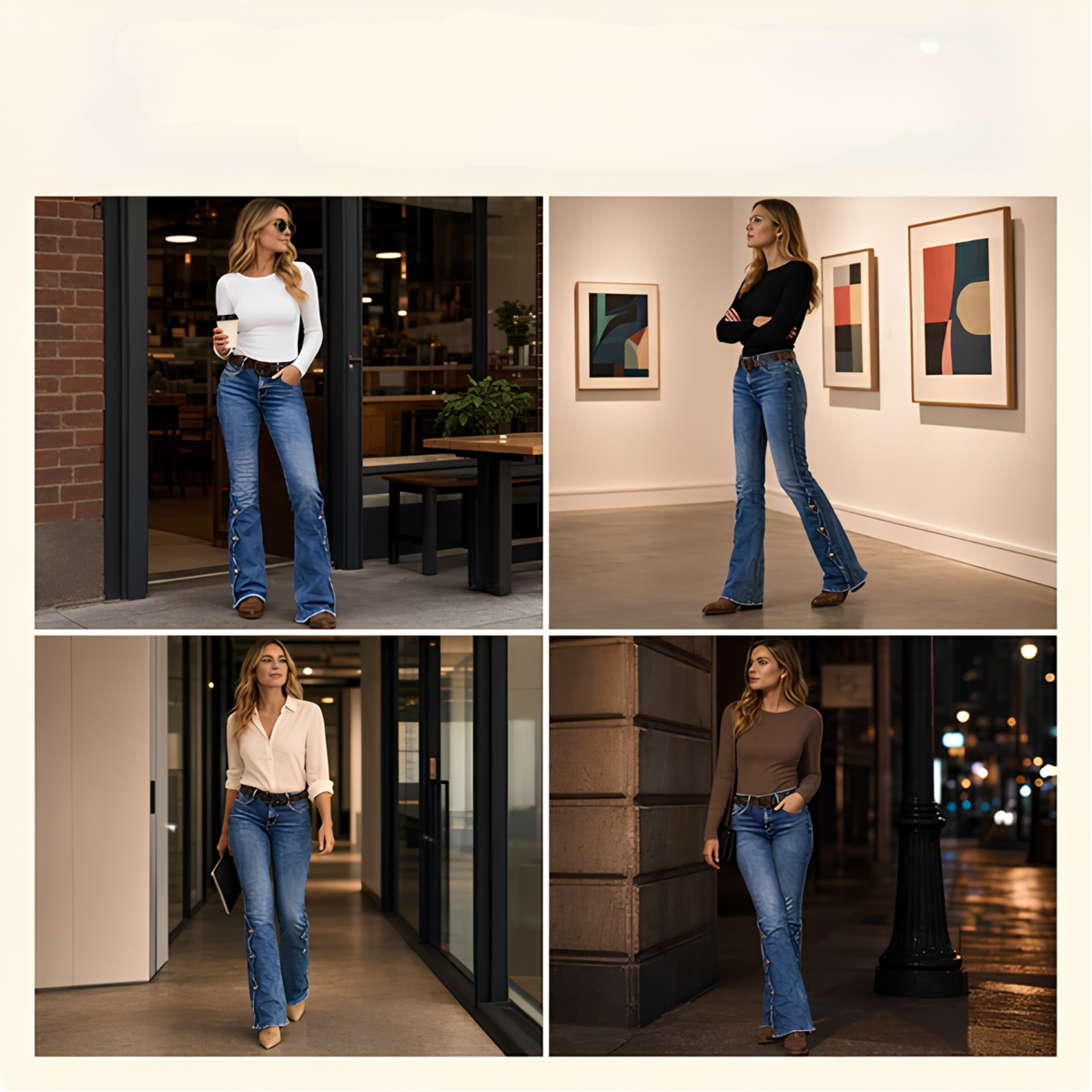 Amelia™ Jeans Acampanados de Tiro Alto para Mujer