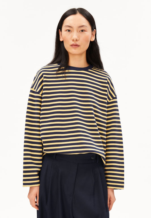 Frankaa™ Sudadera Navy a Rayas Doradas para Mujer