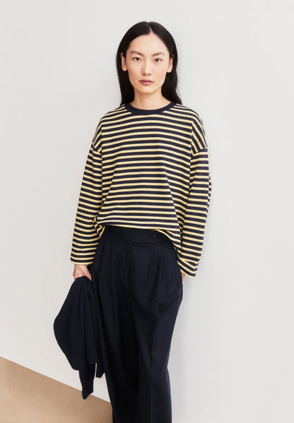 Frankaa™ Sudadera Navy a Rayas Doradas para Mujer