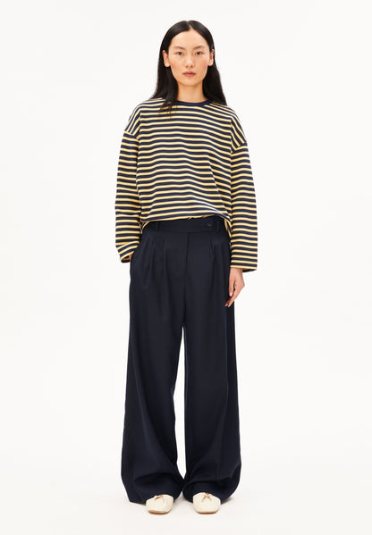 Frankaa™ Sudadera Navy a Rayas Doradas para Mujer