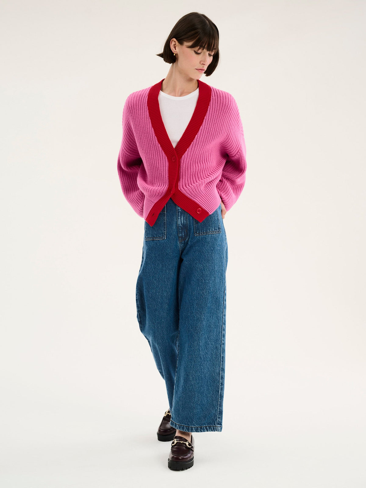 Leticia™ Cárdigan Hopper Rosa y Rojo para Mujer