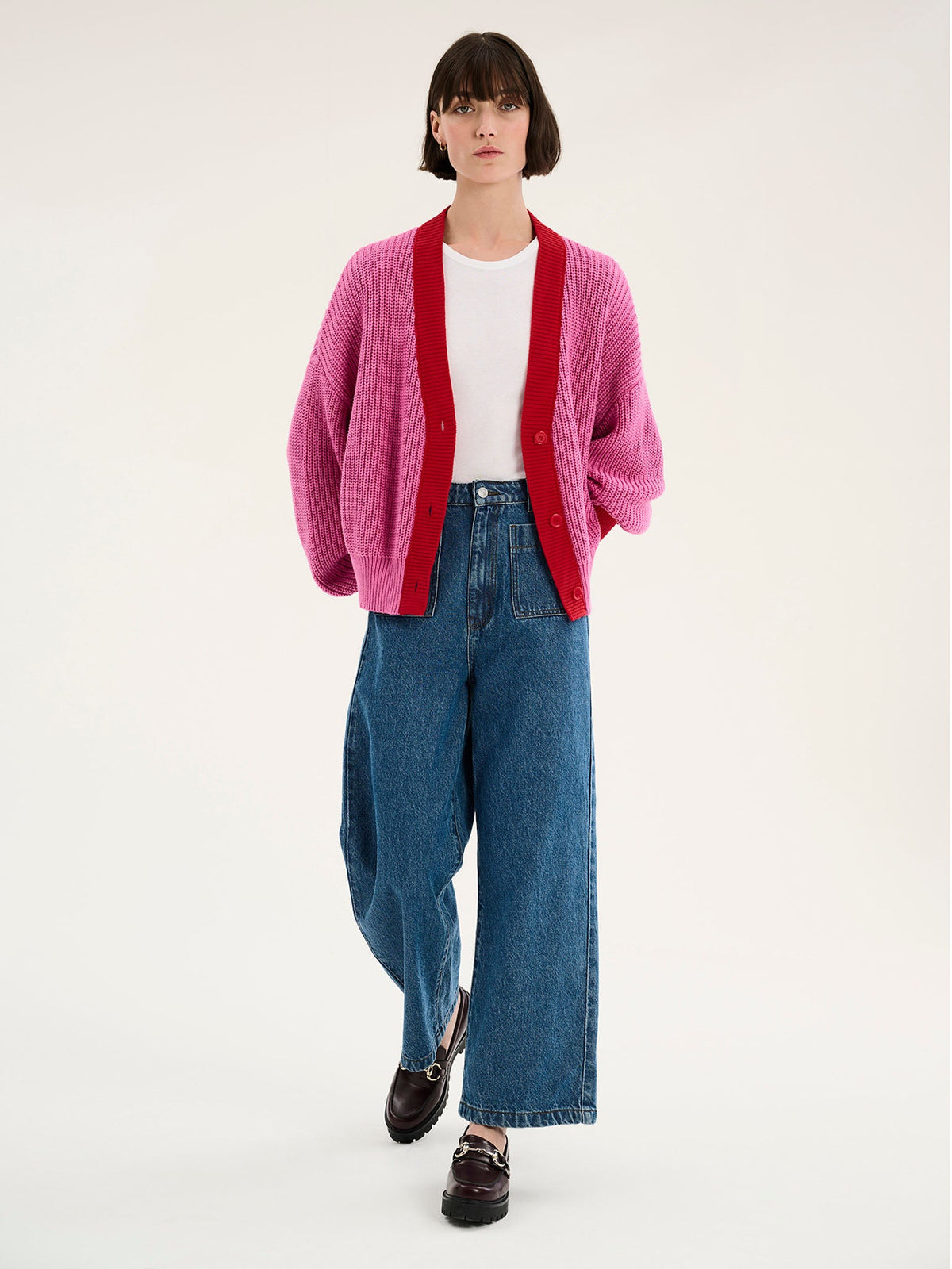 Leticia™ Cárdigan Hopper Rosa y Rojo para Mujer