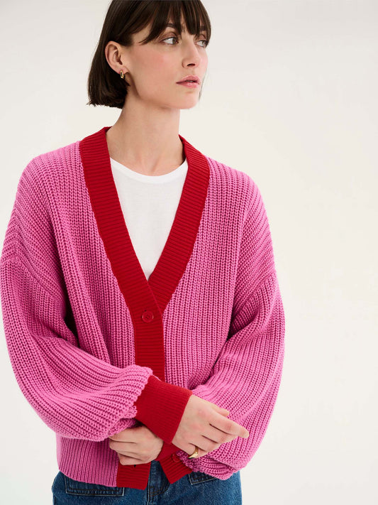 Leticia™ Cárdigan Hopper Rosa y Rojo para Mujer