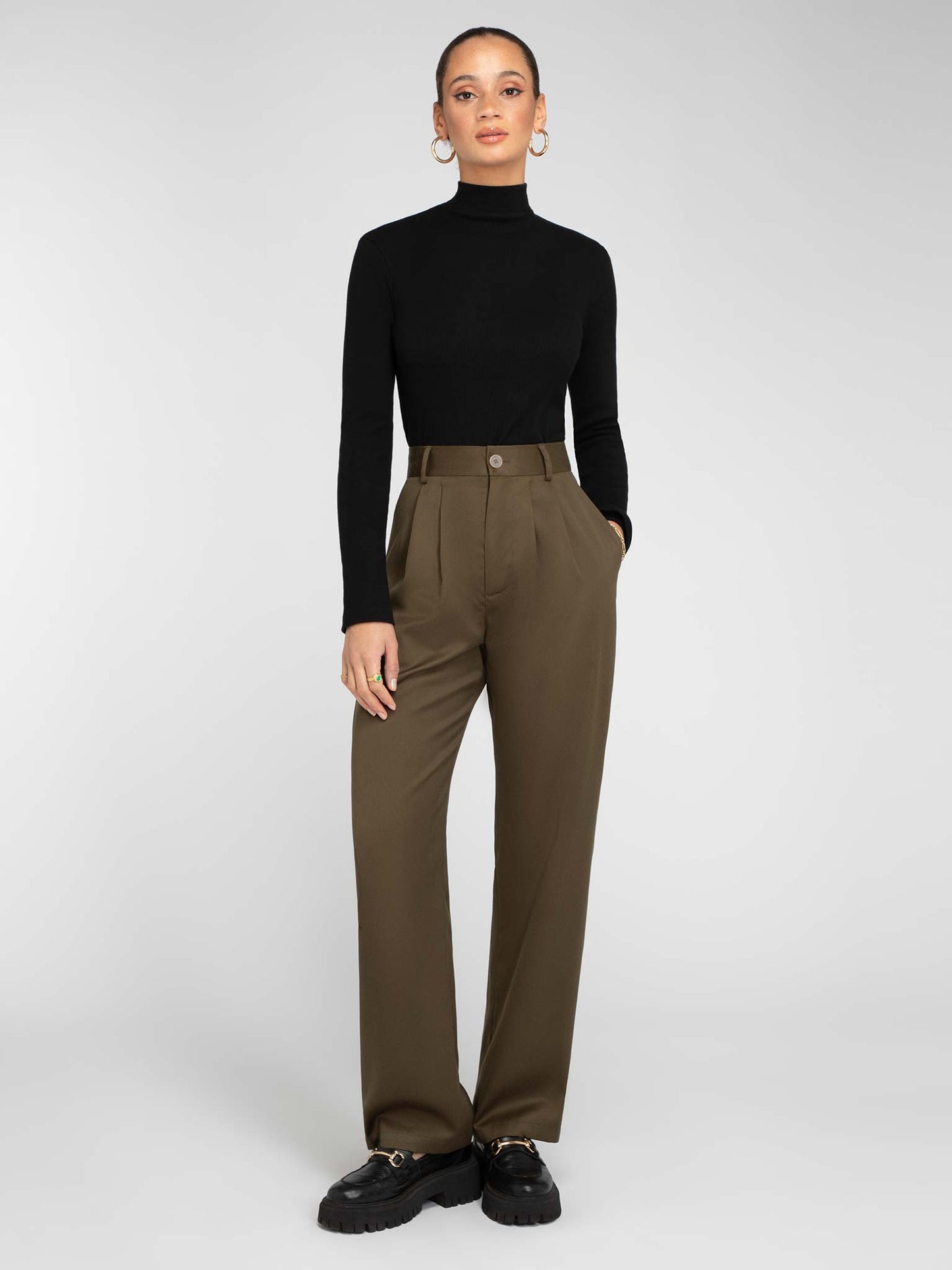 Bianca™ Jersey de Cuello Cisne Negro para Mujer